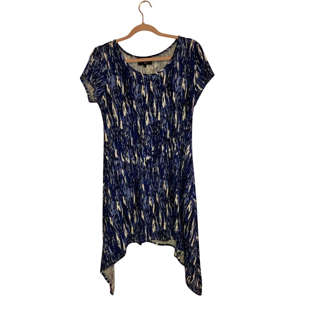 Lexington Avenue Blue Asymmetrical Hem Dress Size Large